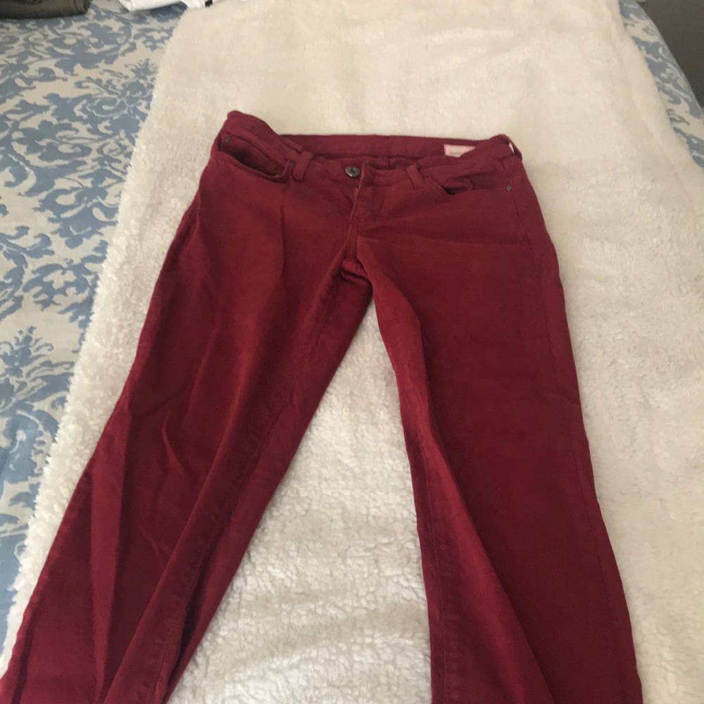 Red skinny jeans